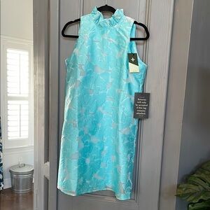 Sleeveless Aqua Floral Dress